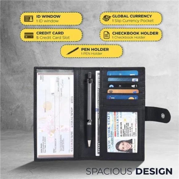 New Checkbook Covers - Genuine Leather Black - Picture 4 of 6